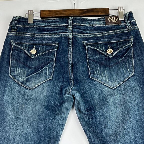 NV Jeans Distressing Medium Wash Skinny Straight Leg Size 13 - Picture 4 of 9